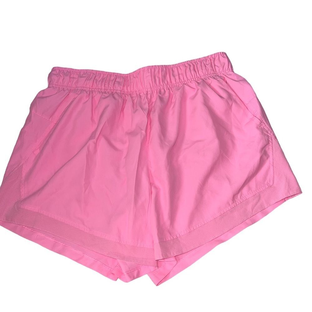 Athletic Works Pink Sports Shorts Large Elastic Waist Built in Briefs Pockets